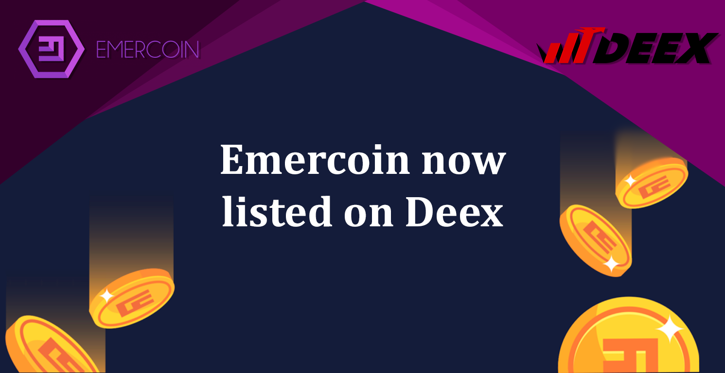 Emercoin now listed on Deex 