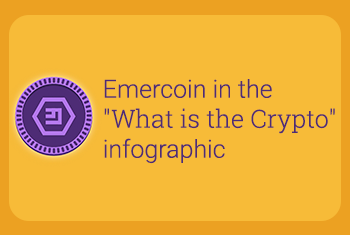 Emercoin in the crypto market infographic “What is the Crypto!?” by BitcoinPlay 