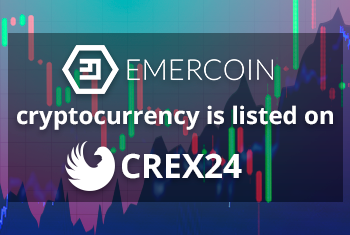 Emercoin cryptocurrency is listed on CREX24 